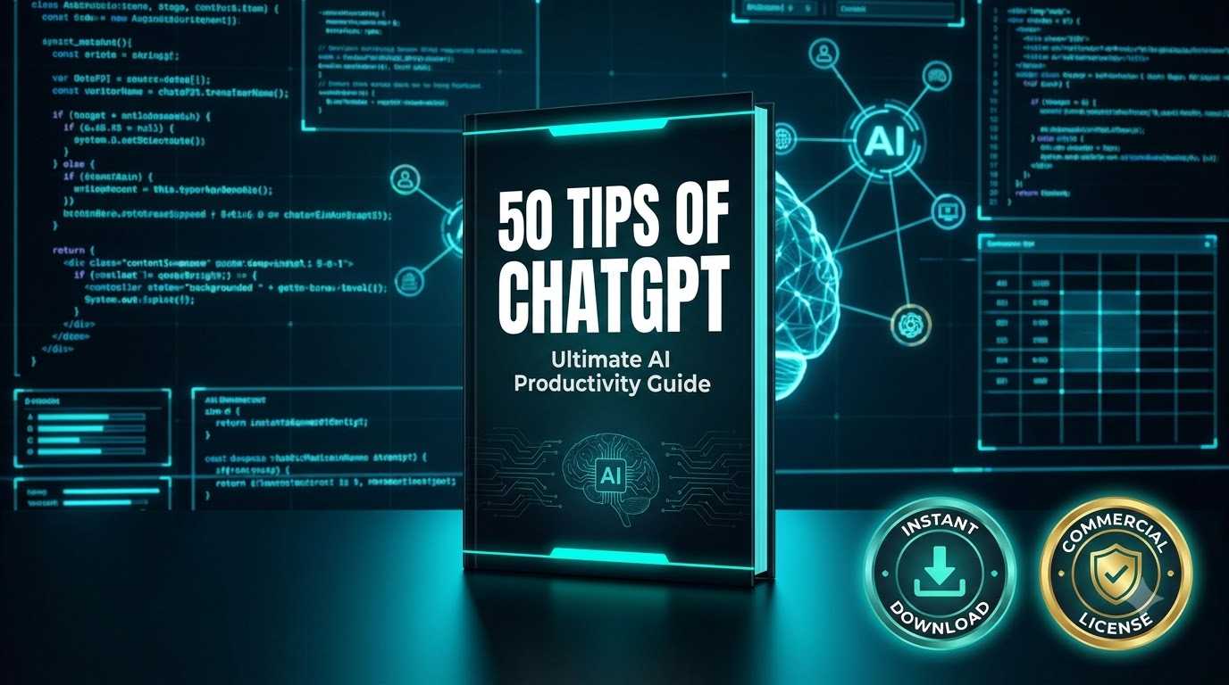 50 Tips of Using ChatGPT E-Book - Prompt Engineering & AI Productivity Guide (Instant Download)