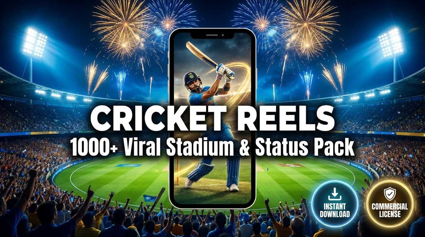Cricket Reels Bundle - Viral IPL Moments, Kohli & Dhoni Attitude Status Videos (Instant Download)
