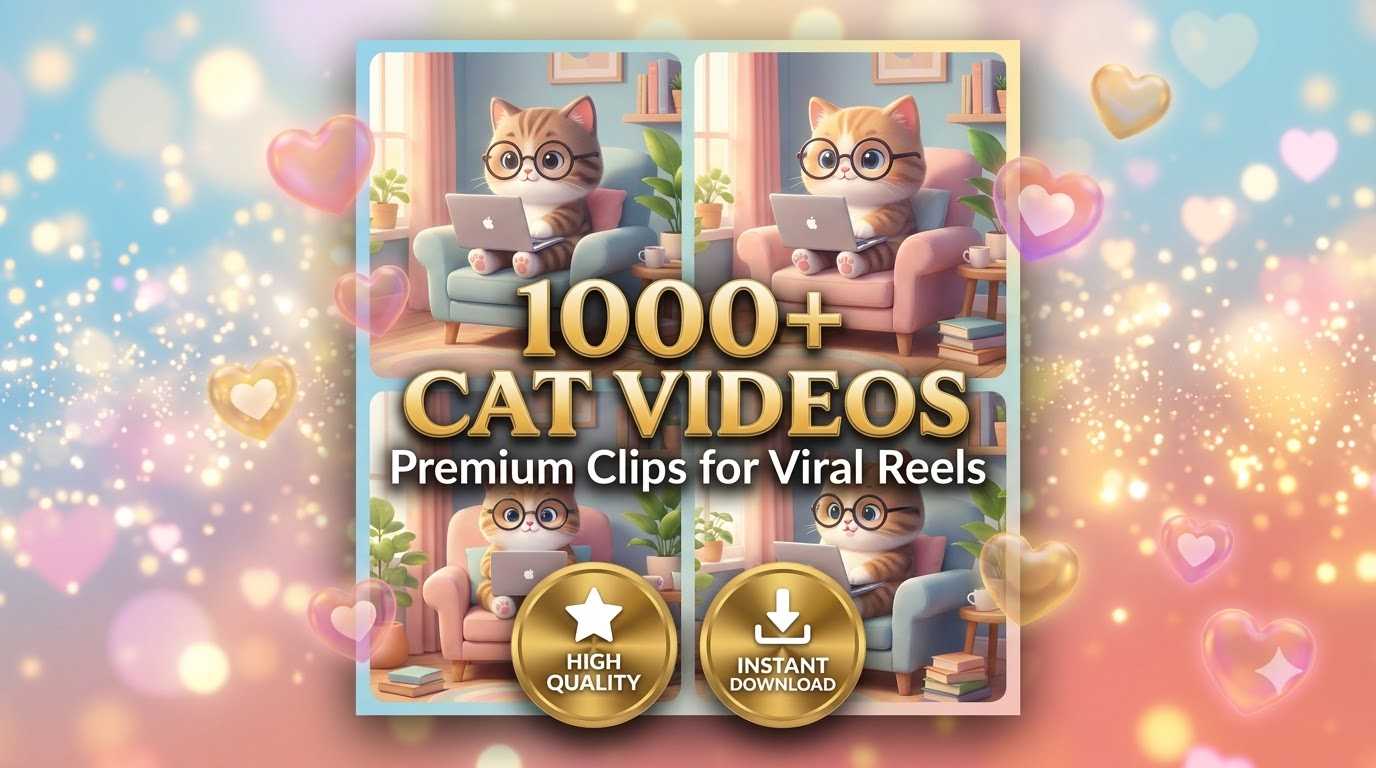 1000+ AI Cat Reels Bundle - Cute & Funny Cat Videos for Social Media (Instant Download)